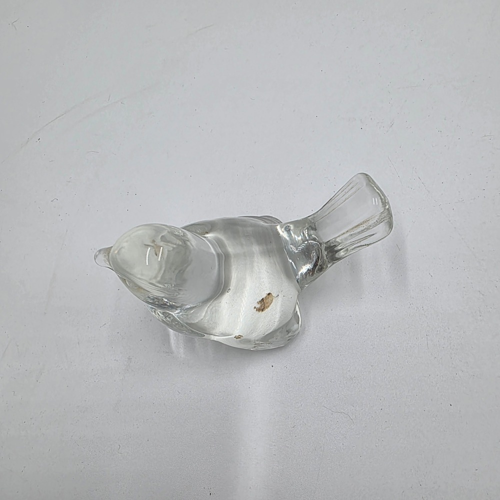 Fenton Clear Glass Bird Figurine Paperweight Vintage Art Glass Collectible - Picture 3 of 5